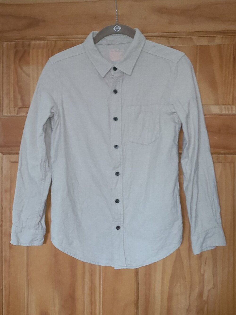 Boys Cat & Jack Tan Flannel Button Down Long Sleeve Shirt